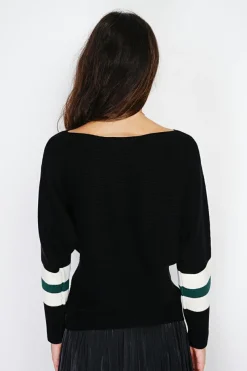 Pull en Cachemire mélangé ras du cou noir