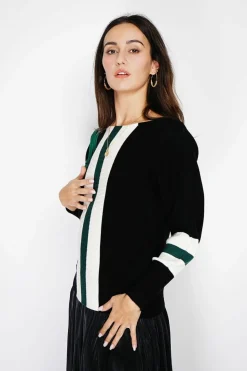 Pull en Cachemire mélangé ras du cou noir