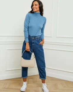 Pull en Cachemire mélangé Soraya bleu