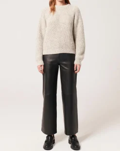 Pull en Coton & Alpaga Nae gris clair