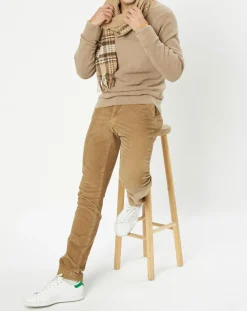 Pull en Coton & Cachemire 1/2 zip Cah Rib beige