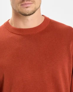 Pull en Coton & Cachemire brique