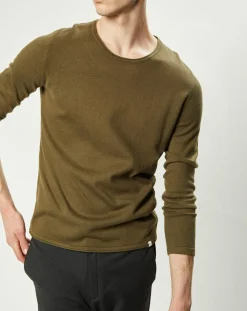 Pull en Coton & Laine Adelin kaki