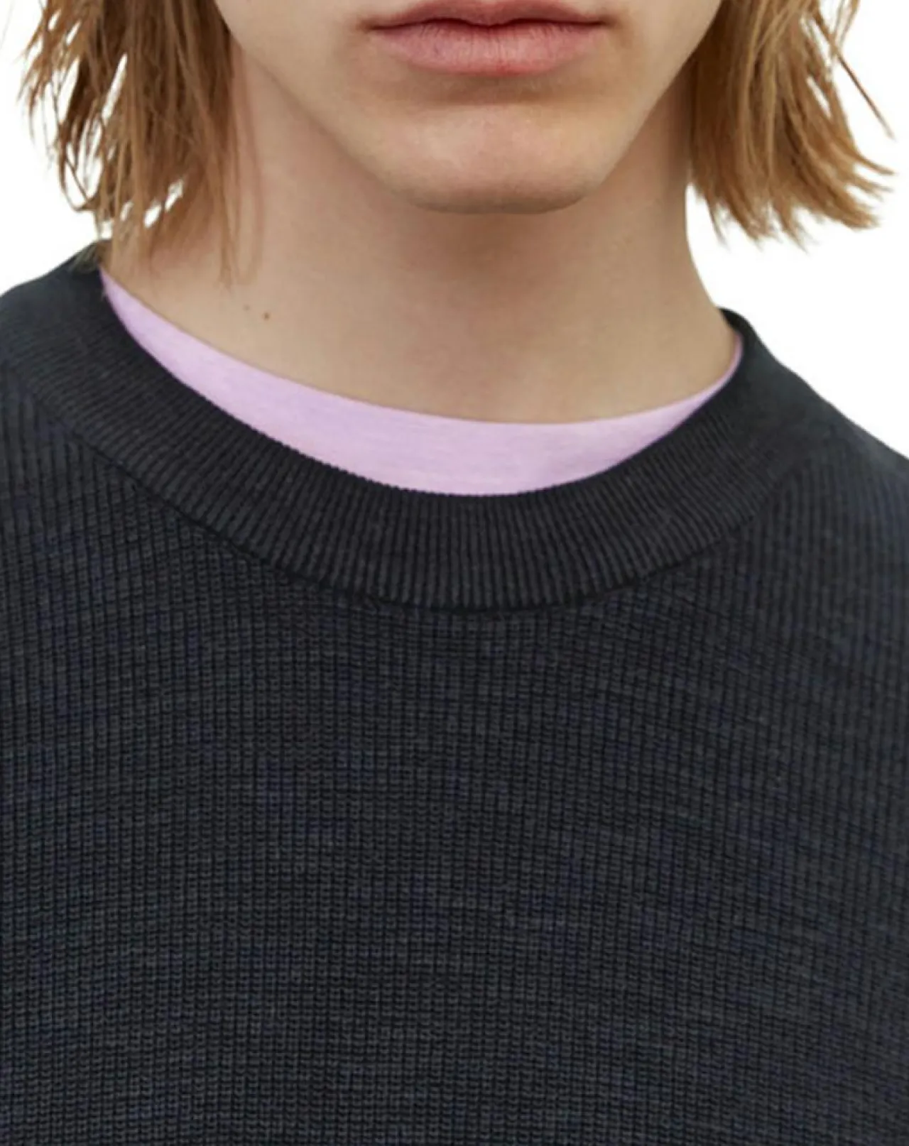 Pull en Coton & Lin bleu marine