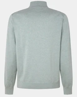 Pull en Coton & Soie col camionneur vert moyen