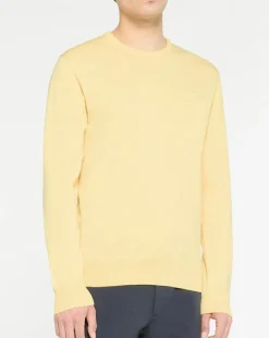 Pull en Coton & Soie col rond jaune