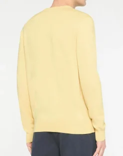 Pull en Coton & Soie col rond jaune