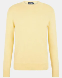 Pull en Coton & Soie col rond jaune