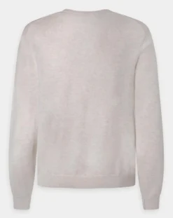 Pull en Coton & Soie col V écru chiné