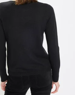 Pull en Coton, Laine & Alpaga mélangés Basique noir