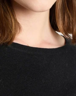 Pull en Coton, Laine & Alpaga mélangés Basique noir