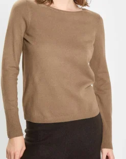 Pull en Coton, Laine & Alpaga mélangés Basique marron