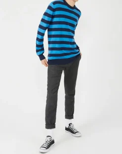 Pull en Coton, Laine & Cachemire Warren bleu