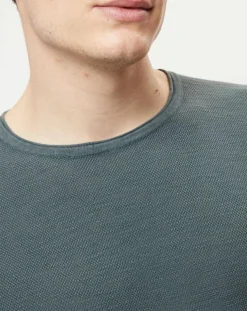 Pull en coton piqué kaki