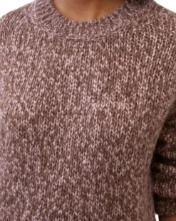 Pull en Laine & Alpaga mélangés marron