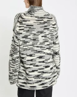 Pull en Laine & Alpaga mélangés noir/gris