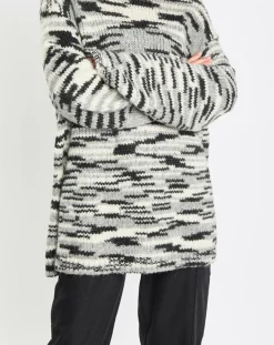 Pull en Laine & Alpaga mélangés noir/gris