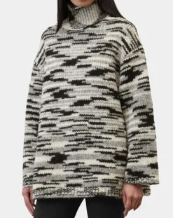 Pull en Laine & Alpaga mélangés noir/gris