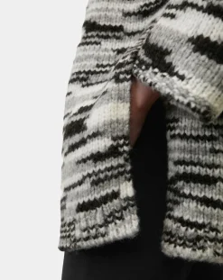 Pull en Laine & Alpaga mélangés noir/gris