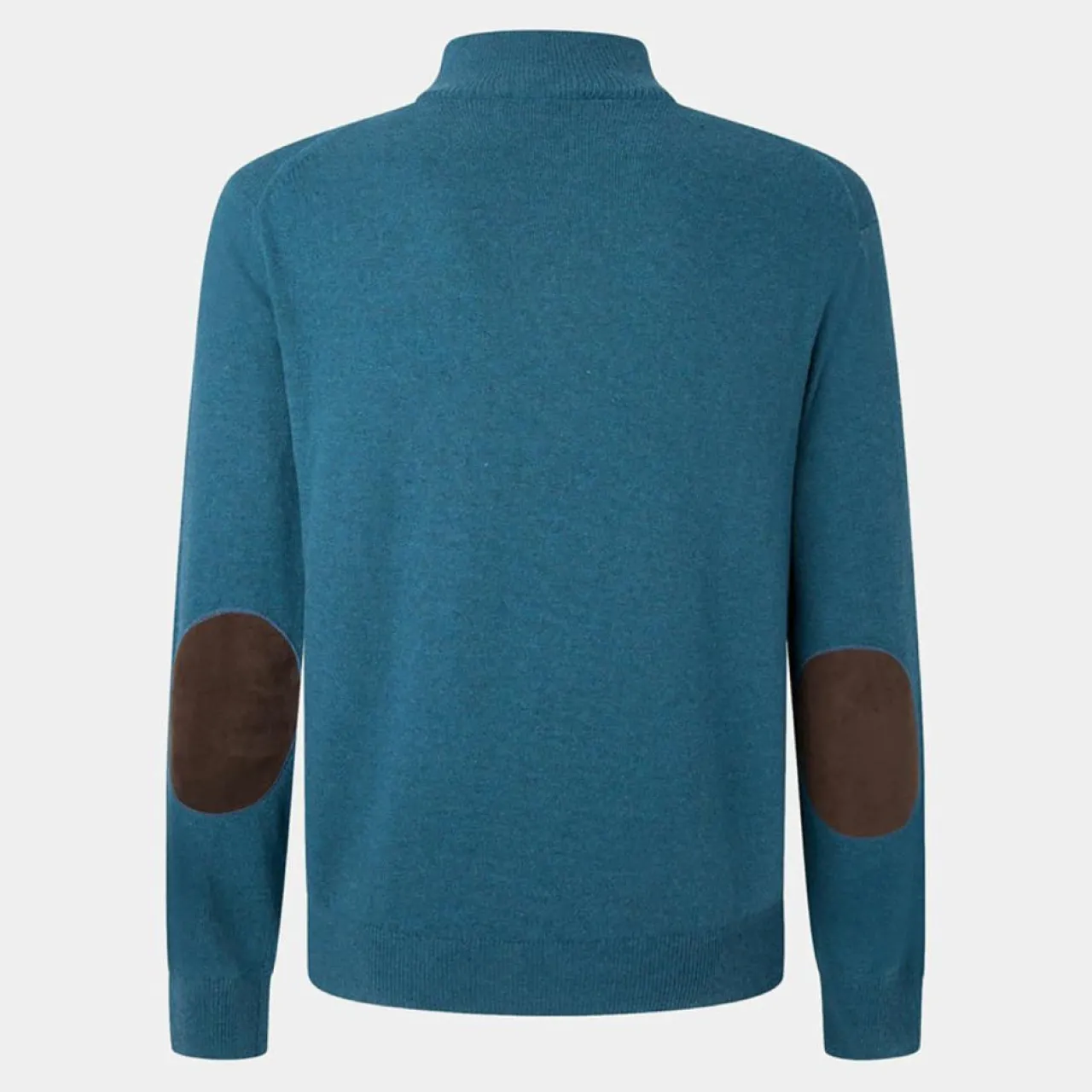Pull en Laine & Cachemire mélangés 1/2 zip bleu clair