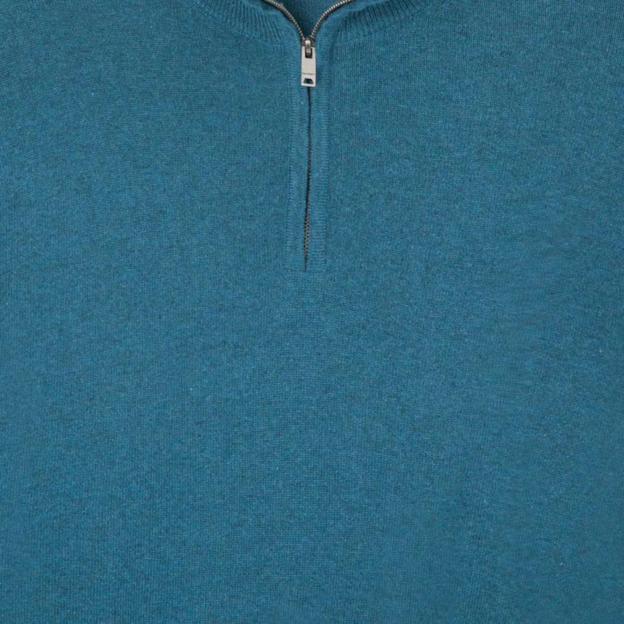 Pull en Laine & Cachemire mélangés 1/2 zip bleu clair