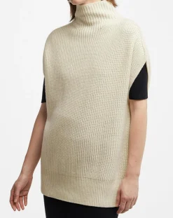 Pull en Laine & Cachemire col montant Shanghai écru