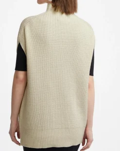 Pull en Laine & Cachemire col montant Shanghai écru