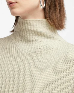 Pull en Laine & Cachemire col montant Shanghai écru