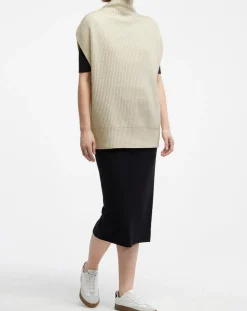 Pull en Laine & Cachemire col montant Shanghai écru