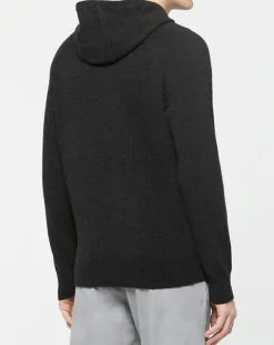 Pull en Laine & Cachemire Hoodie noir