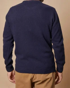 Pull en Laine & Cachemire Georges col rond bleu marine