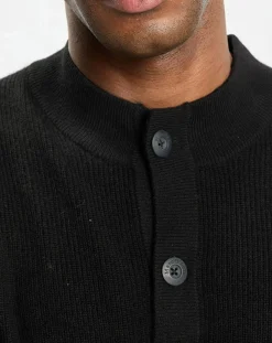 Pull en Laine & Coton à boutons noir