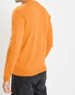 Pull en Laine & Coton orange
