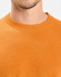 Pull en Laine & Coton orange