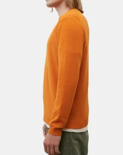 Pull en Laine & Coton orange