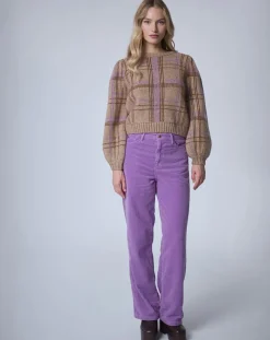 Pull en Laine & Mohair mélangés Maille Carreaux unique