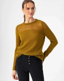 Pull en Laine & Mohair mélangés Cleo curry