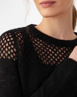 Pull en Laine & Mohair mélangés Cleo noir