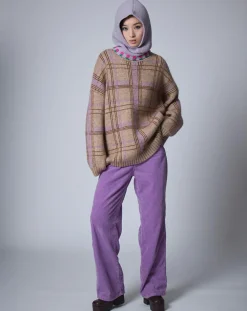 Pull en Laine & Mohair mélangés Oversize Maille Carreaux unique