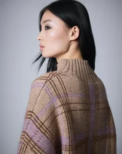 Pull en Laine & Mohair mélangés Oversize Maille Carreaux unique