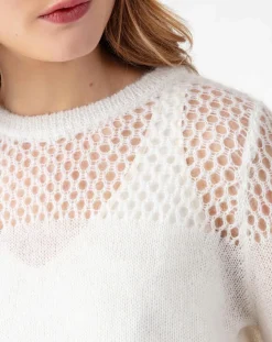 Pull en Laine & Mohair mélangés Cleo ecru