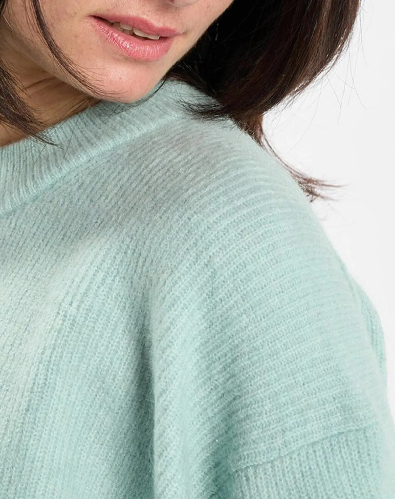 Pull en Laine mélangée & Alpaga bleu clair