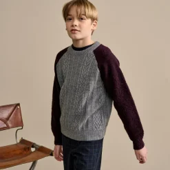 Pull en Laine mélangée Aece gris/prune
