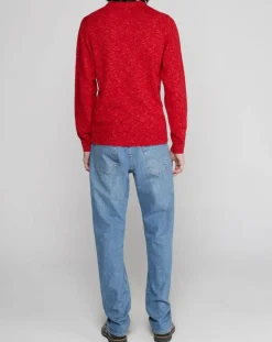 Pull en Laine mélangée chinée rouge