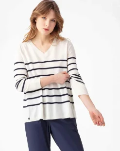 Pull en Laine mélangée Danae écru/marine