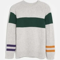 Pull en Laine mélangée Gimro rayé gris/bleu