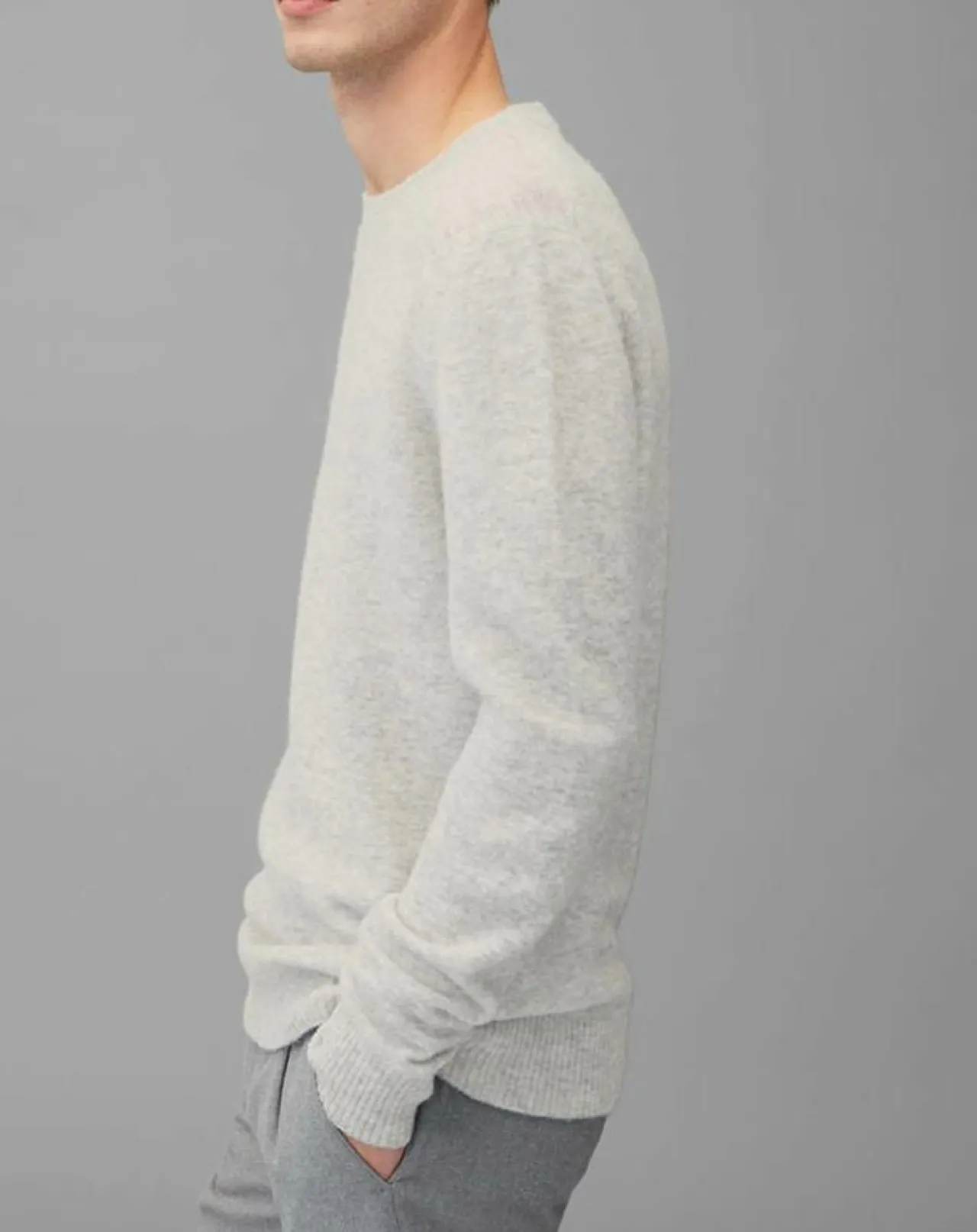 Pull en Laine mélangée gris clair