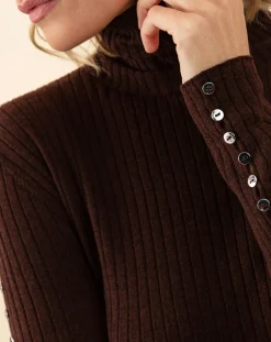 Pull en Laine mélangée Kris chocolat