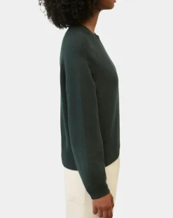 Pull en Laine mélangée manches raglans vert foncé