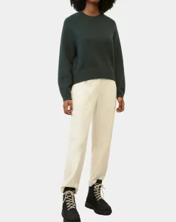 Pull en Laine mélangée manches raglans vert foncé